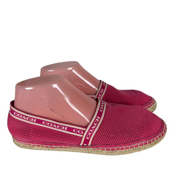 Coach Corrie Espadrille Pink Perforated Slip On Shoes Size 7 - Picture 3 of 8